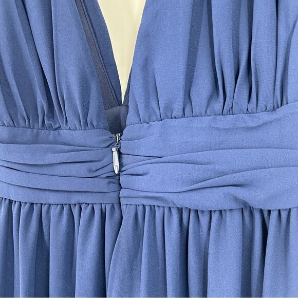 NWT Lulu's Heavenly Hues Maxi Dress Navy Blue Size M High Leg Slit Party Wedding - Picture 7 of 12